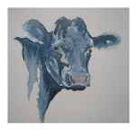 Watercolour - Blue Moo